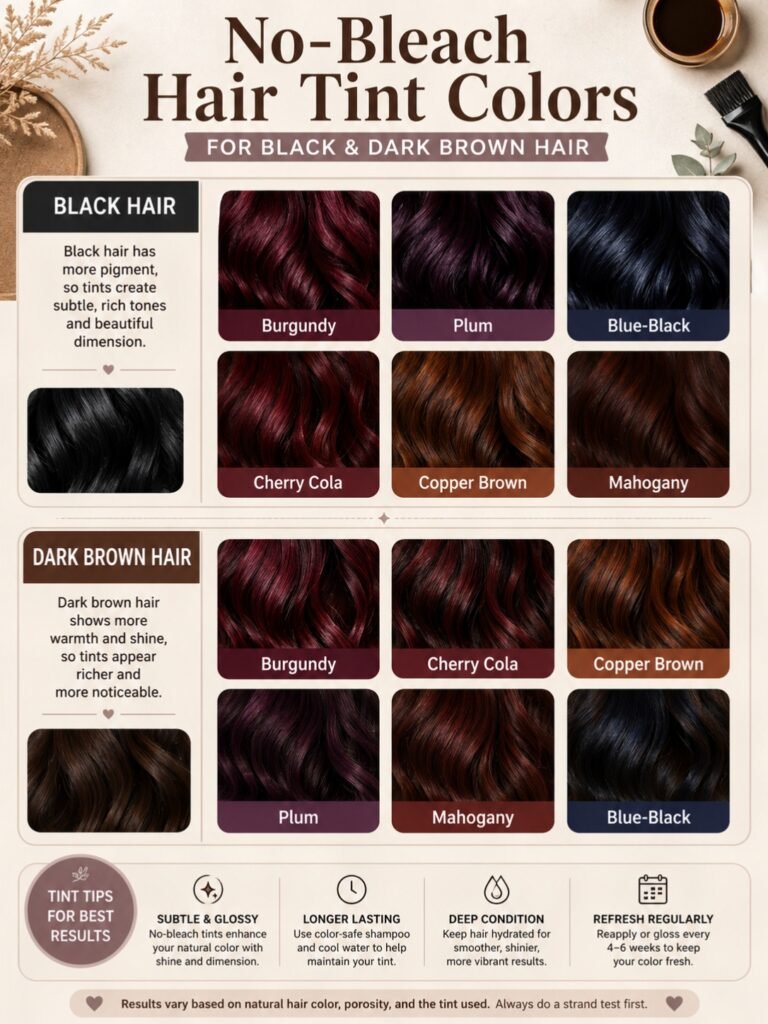 Best Hair Tint Colors for Dark Hair Without Bleach