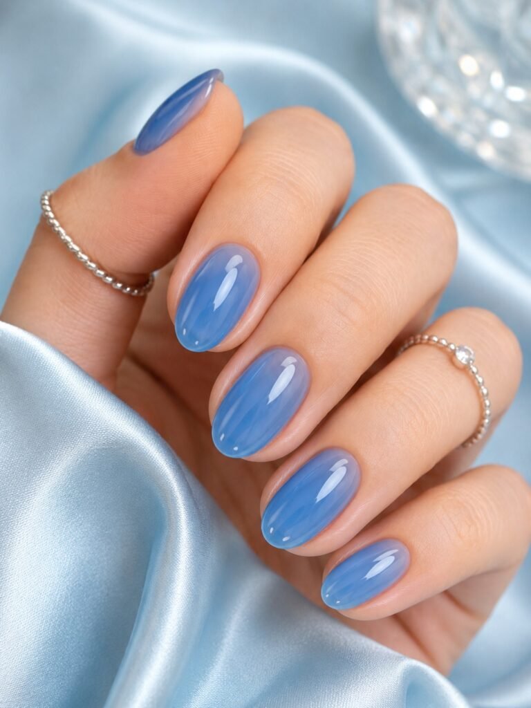 Blue Jelly Nails