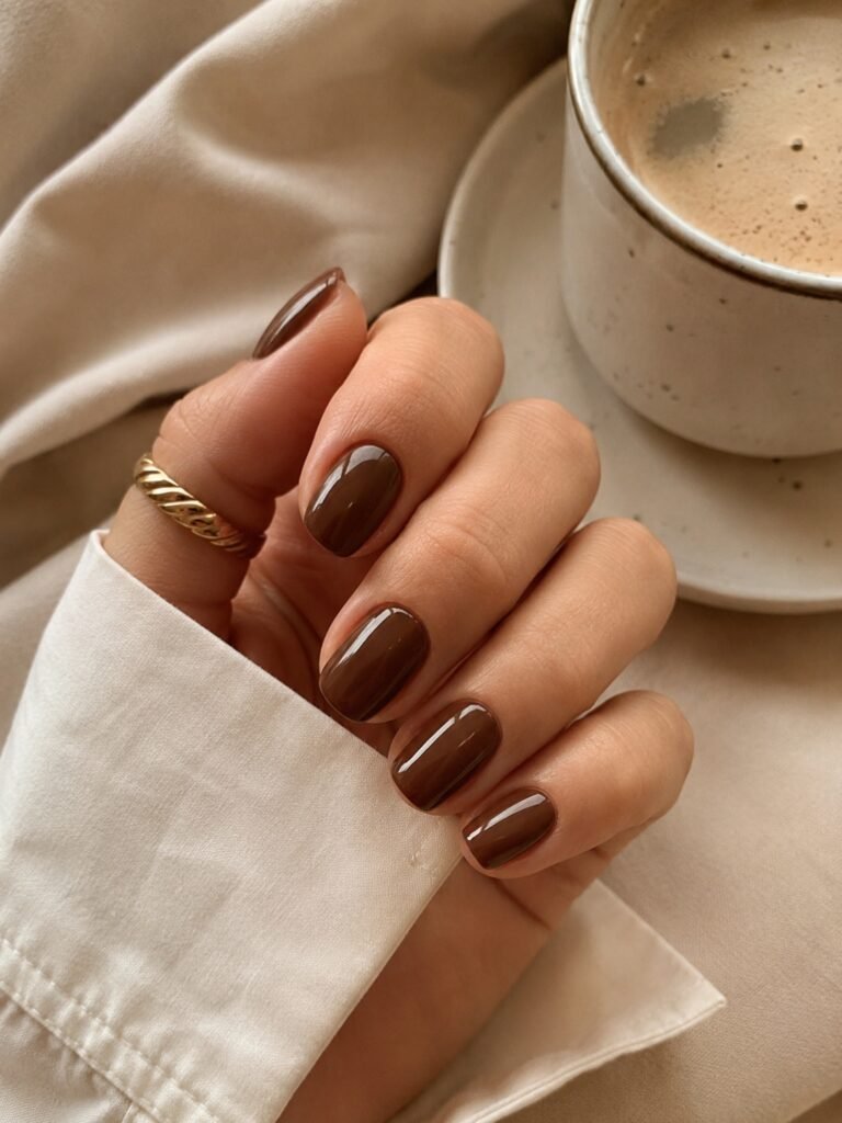 Brown Gloss Nails