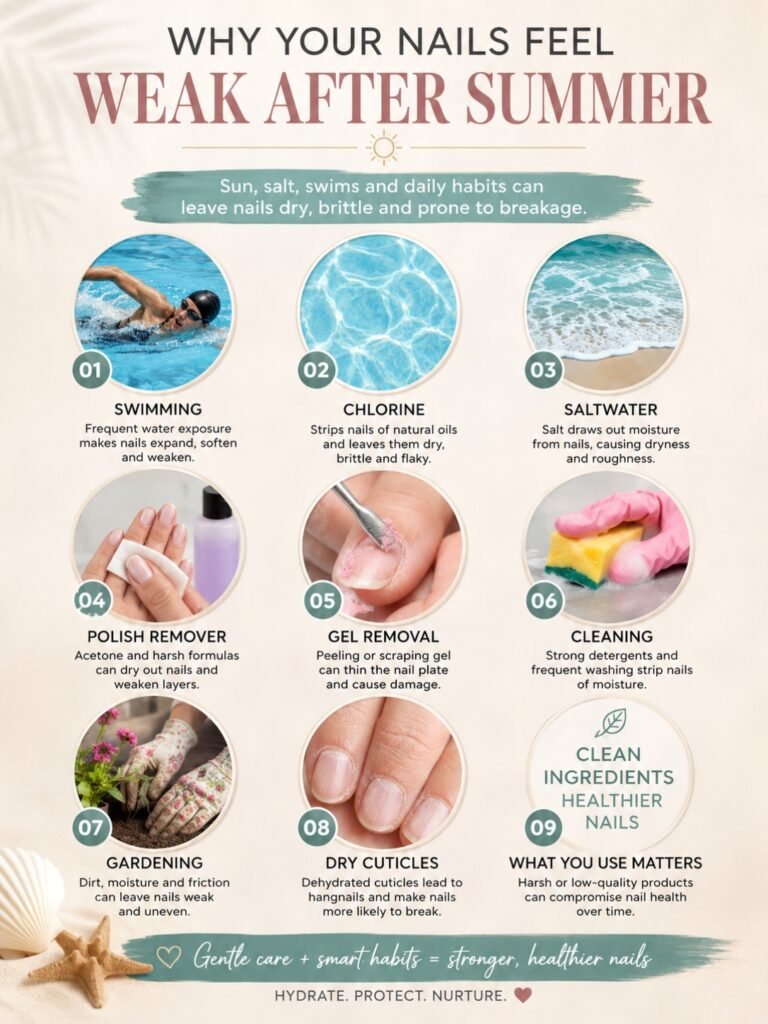 Causes of weak nails after summer