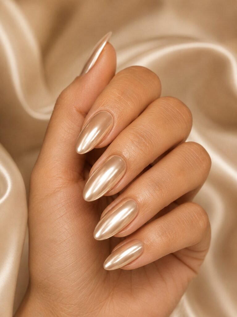 Champagne Chrome Nails