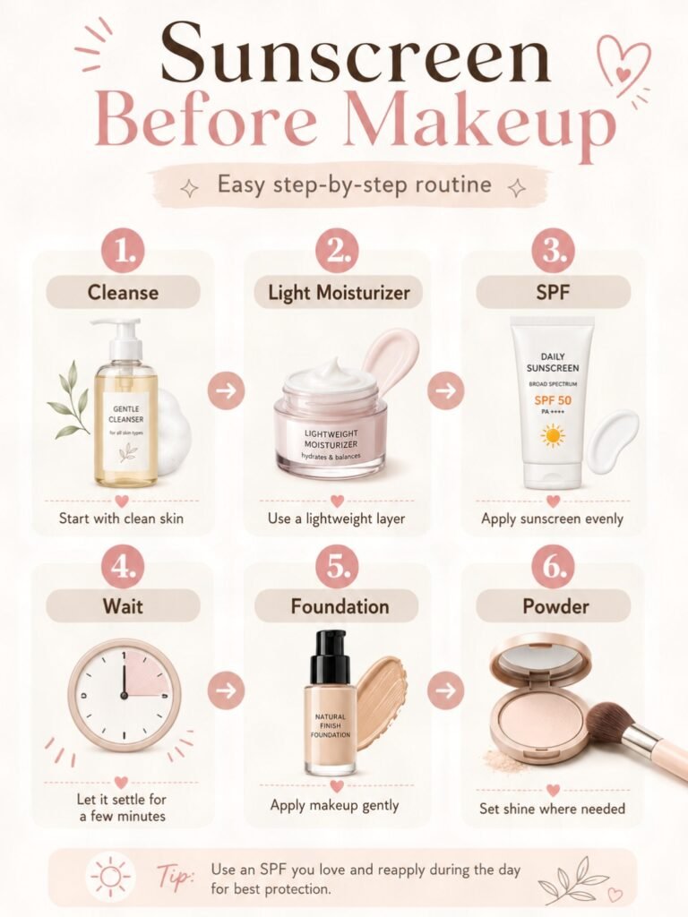 How to Wear Sunscreen Without Ruining Makeup hacks