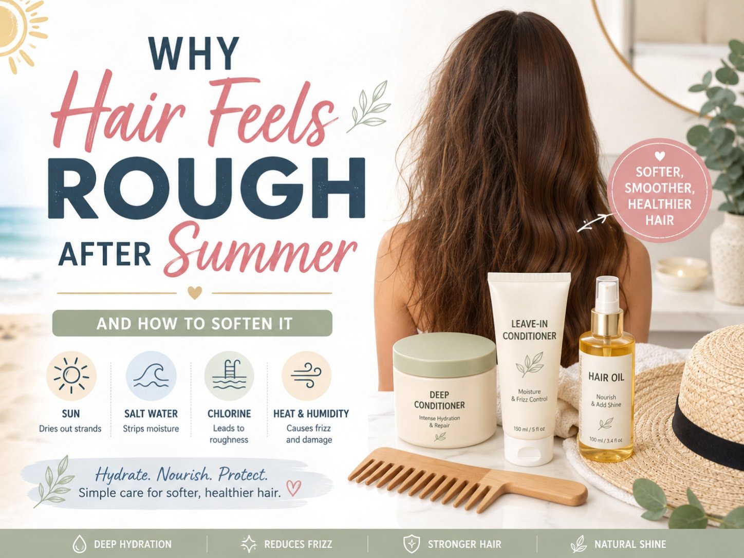 How to soften rough summer hair