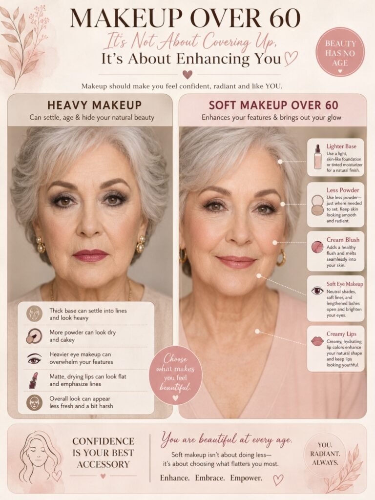Makeup for mature beauty: soft vs heavy