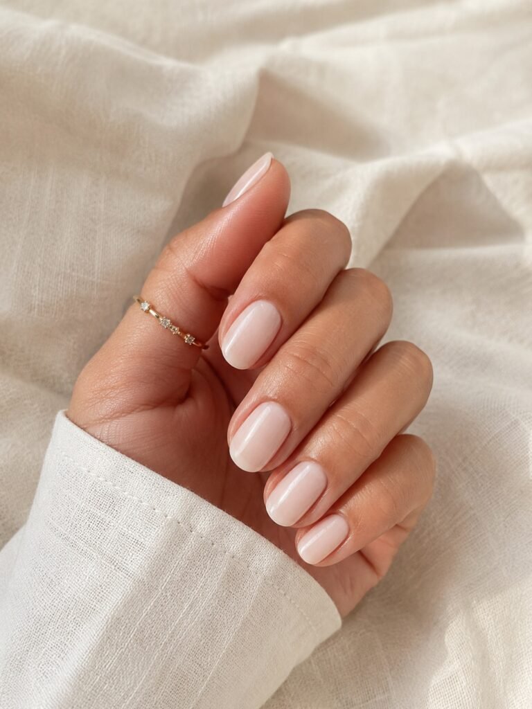 Simple white nail designs Milky White Nails