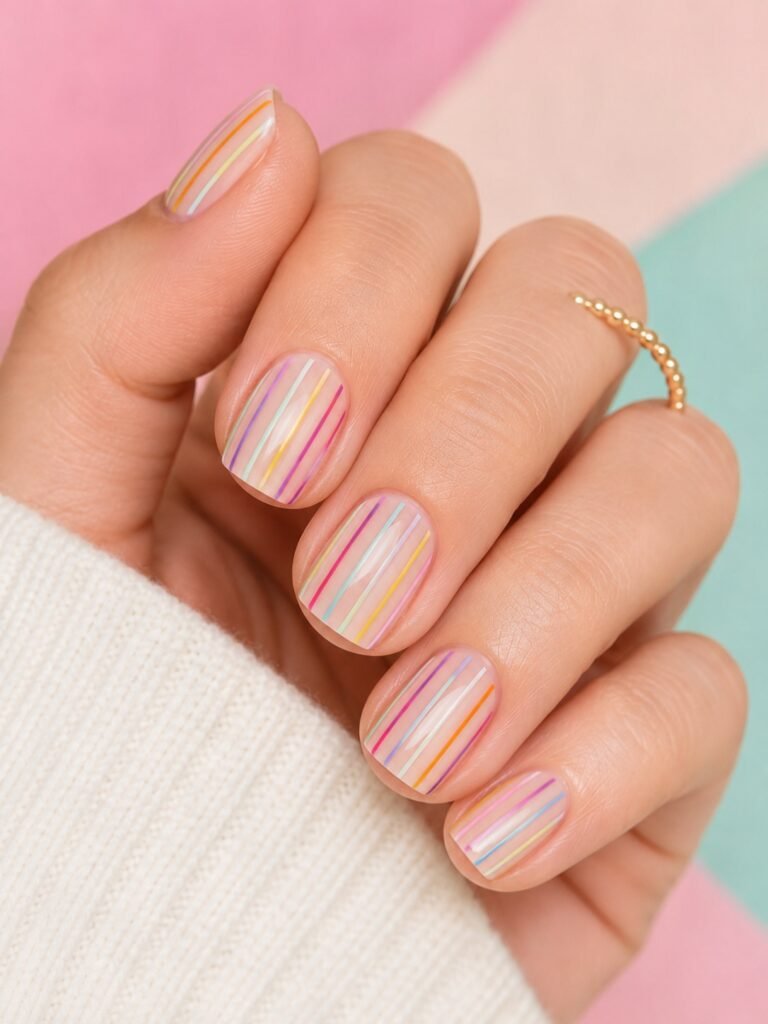 Playful Stripe Nails