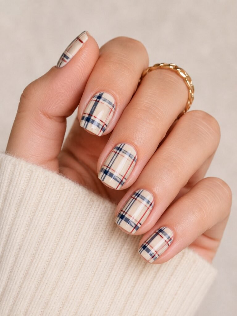 Preppy Plaid Nails