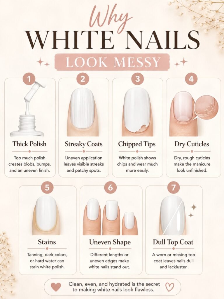 Reasons Your White Nails Look Messy