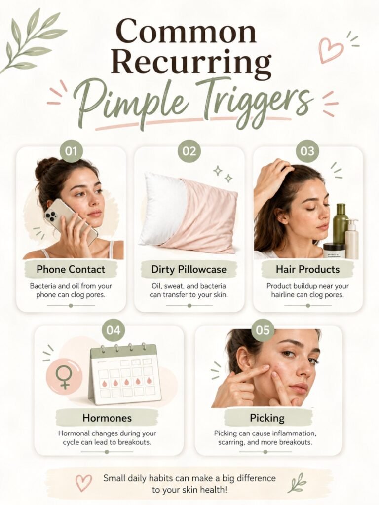 Reasons why pimples keep coming back in the same spot