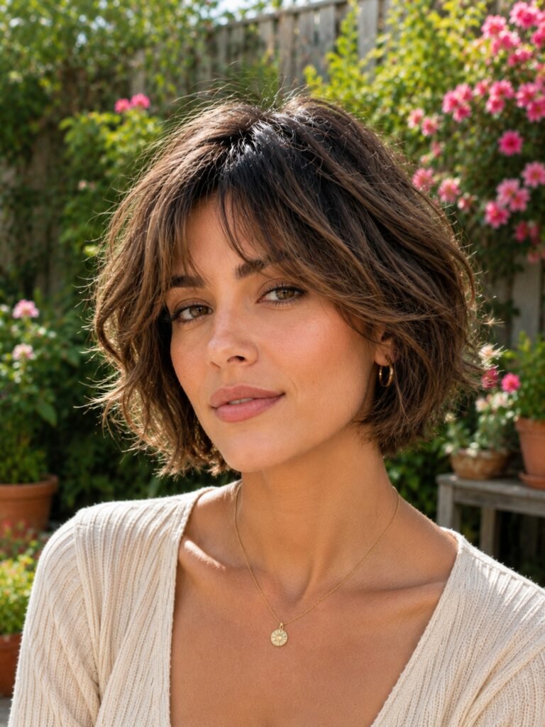 Short Cut With Curtain Bangs