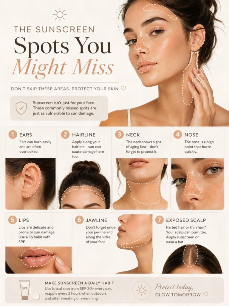 Sunscreen spots you might miss