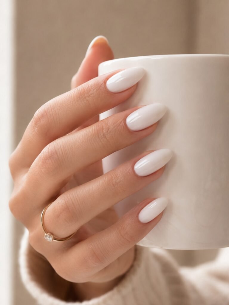 White Almond Nails