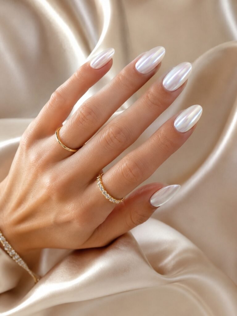 White Chrome Nails