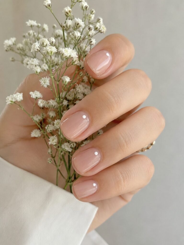 . White Dot Nails