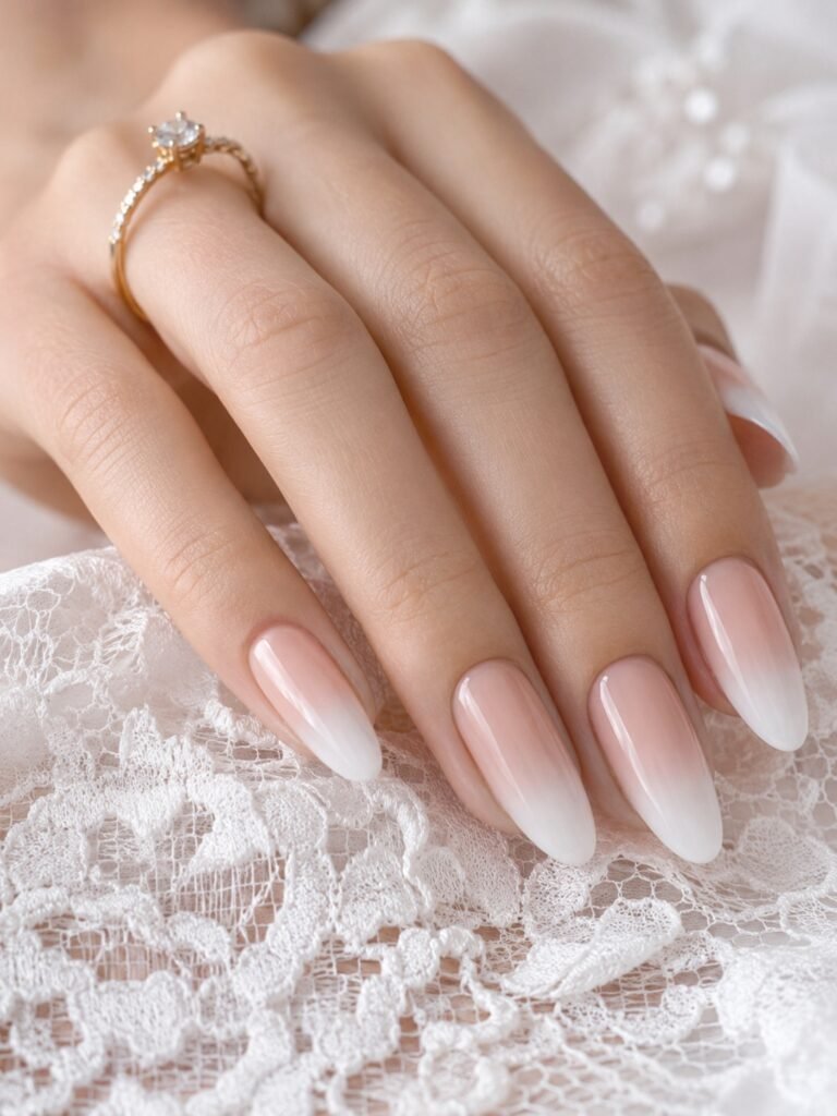 . White Ombré Nails