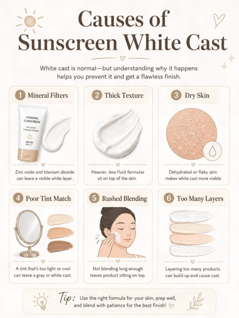 Why Your Sunscreen Leaves a White Cast