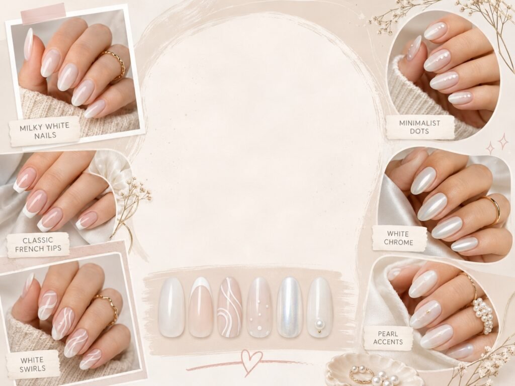 simple white nail designs
