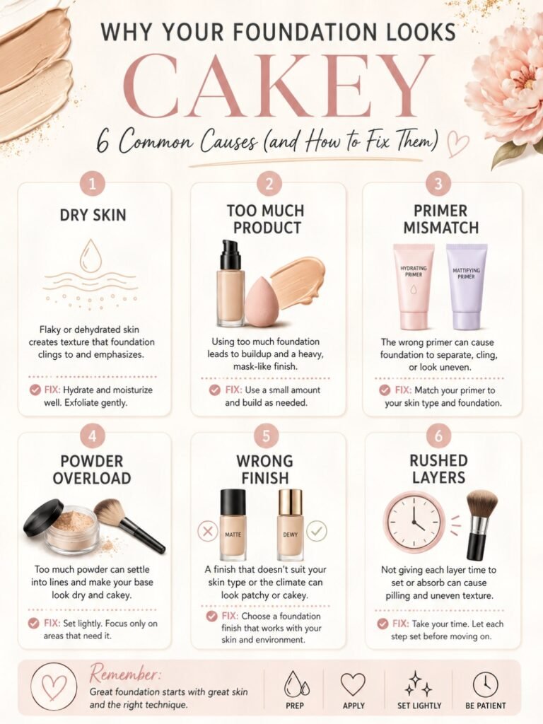Reasons why your foundation looks cakey.
