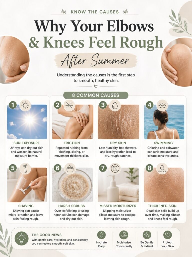 Rough elbows and knees after summer