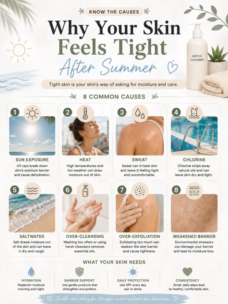 why skin feels tight after summer and what to change