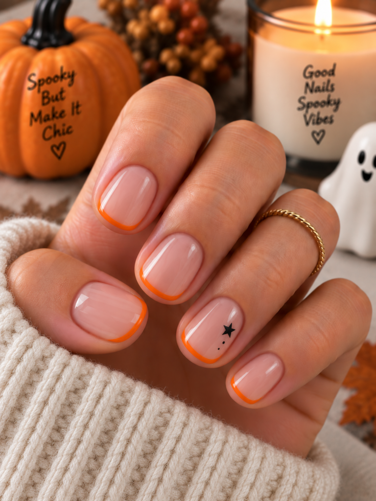 Cozy Halloween Pumpkin Spice Manicure