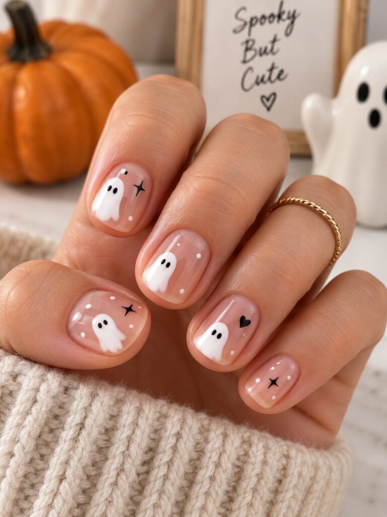 Tiny Ghost Nails